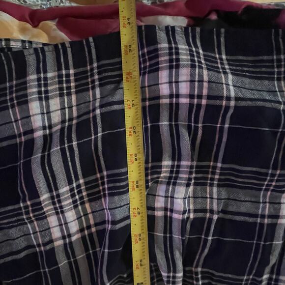 LOFT Plus Plaid Swing Dress Preppy Y2K Grunge Ruffle Women Navy Size 16 - Picture 7 of 7